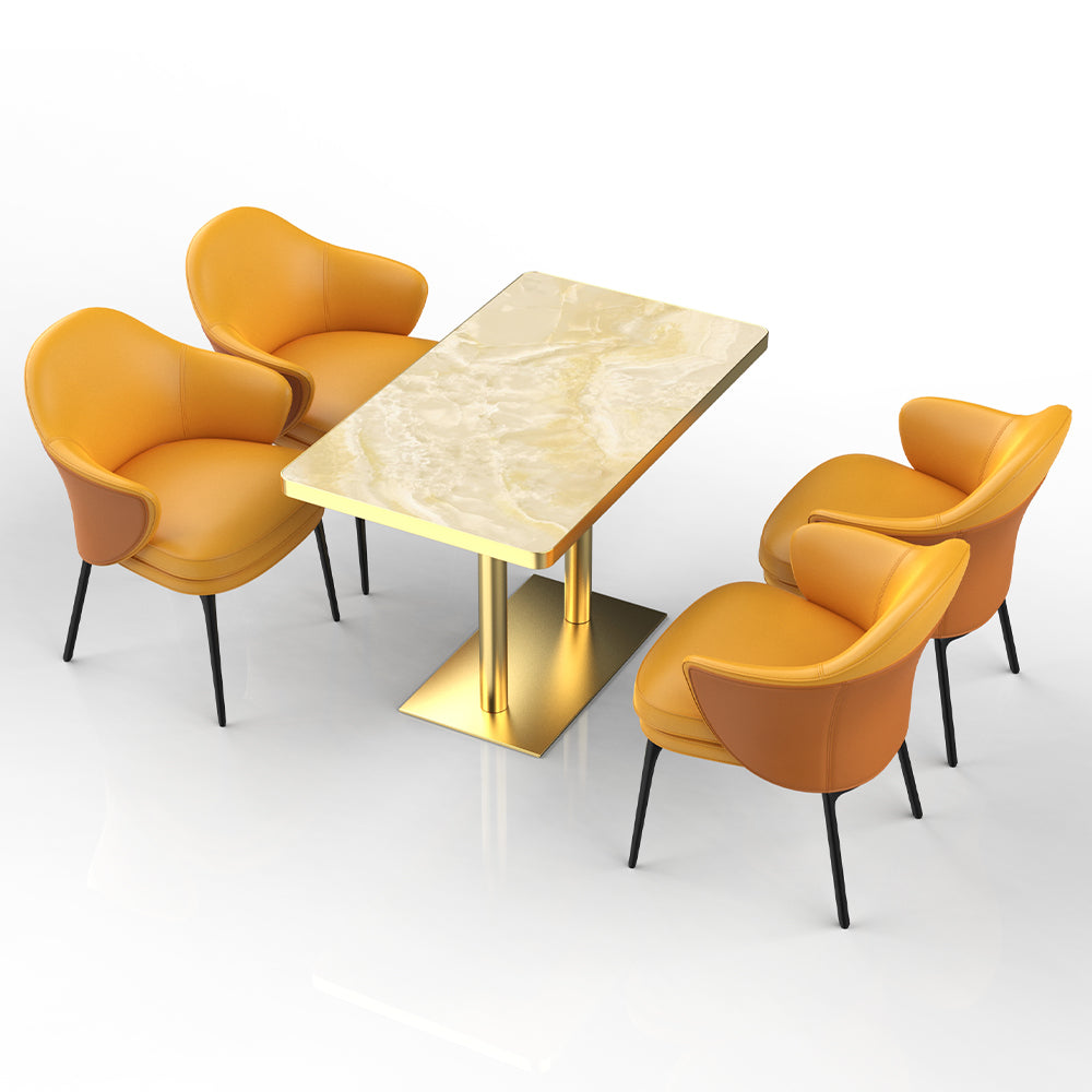 HUALIN Restaurant luxury sintered stone ceramic dining table with comfortable chair