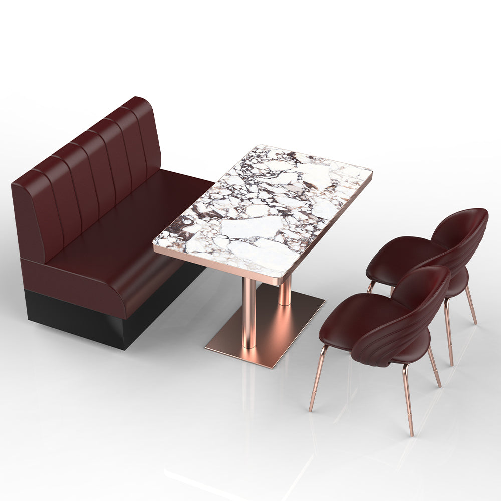 HUALIN Restaurant Luxury Sintered Stone Ceramic Dining Table And Chair Comfortable Booth