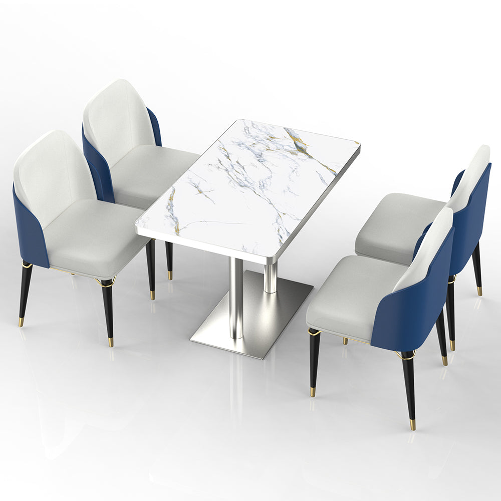 HUALIN Restaurant luxury sintered stone dining table with comfortable chairs, customizable material, color and size
