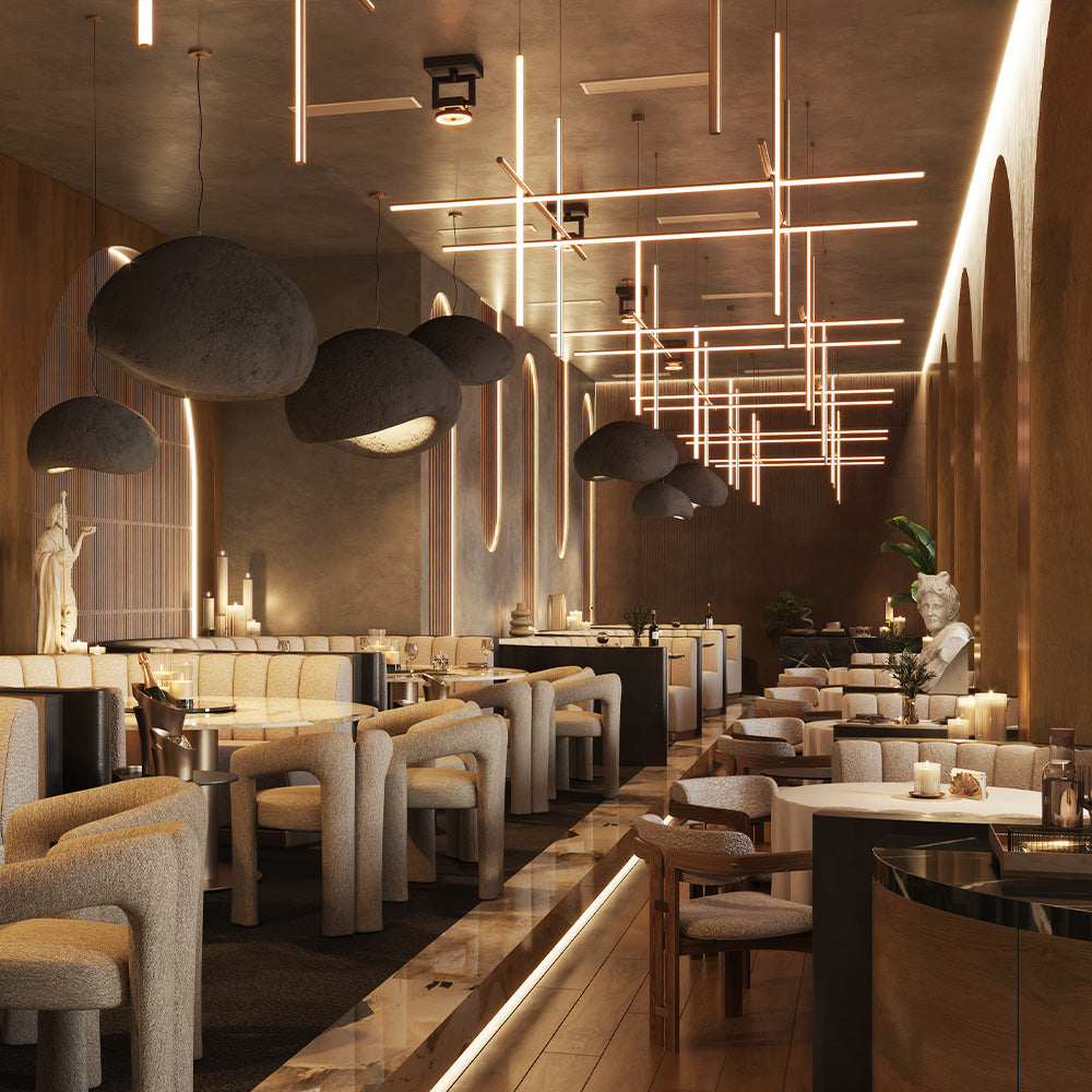 HUALIN Luxurious sintered stone dining tables, solid wood dining tables, dining chairs and comfortable booths. Customizable materials, colors and sizes