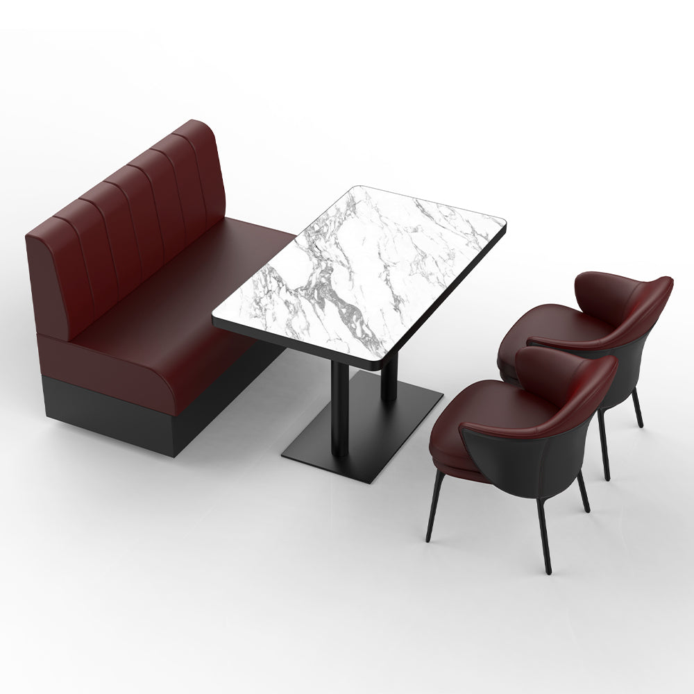HUALIN Restaurant Luxury Sintered Stone Ceramic Dining Table And Chair Comfortable Booth