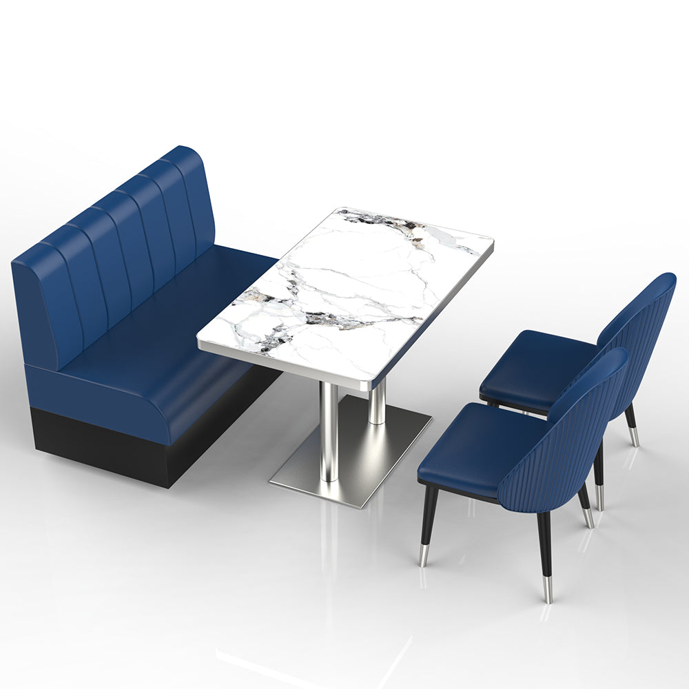 HUALIN Restaurant luxury sintered stone marble dining table chairs comfortable booths, material size color batch customization