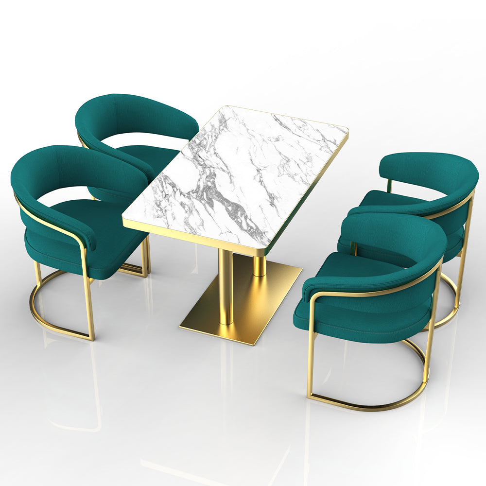 HUALIN Restaurant luxury sintered stone dining table with comfortable chairs, customizable material, color and size