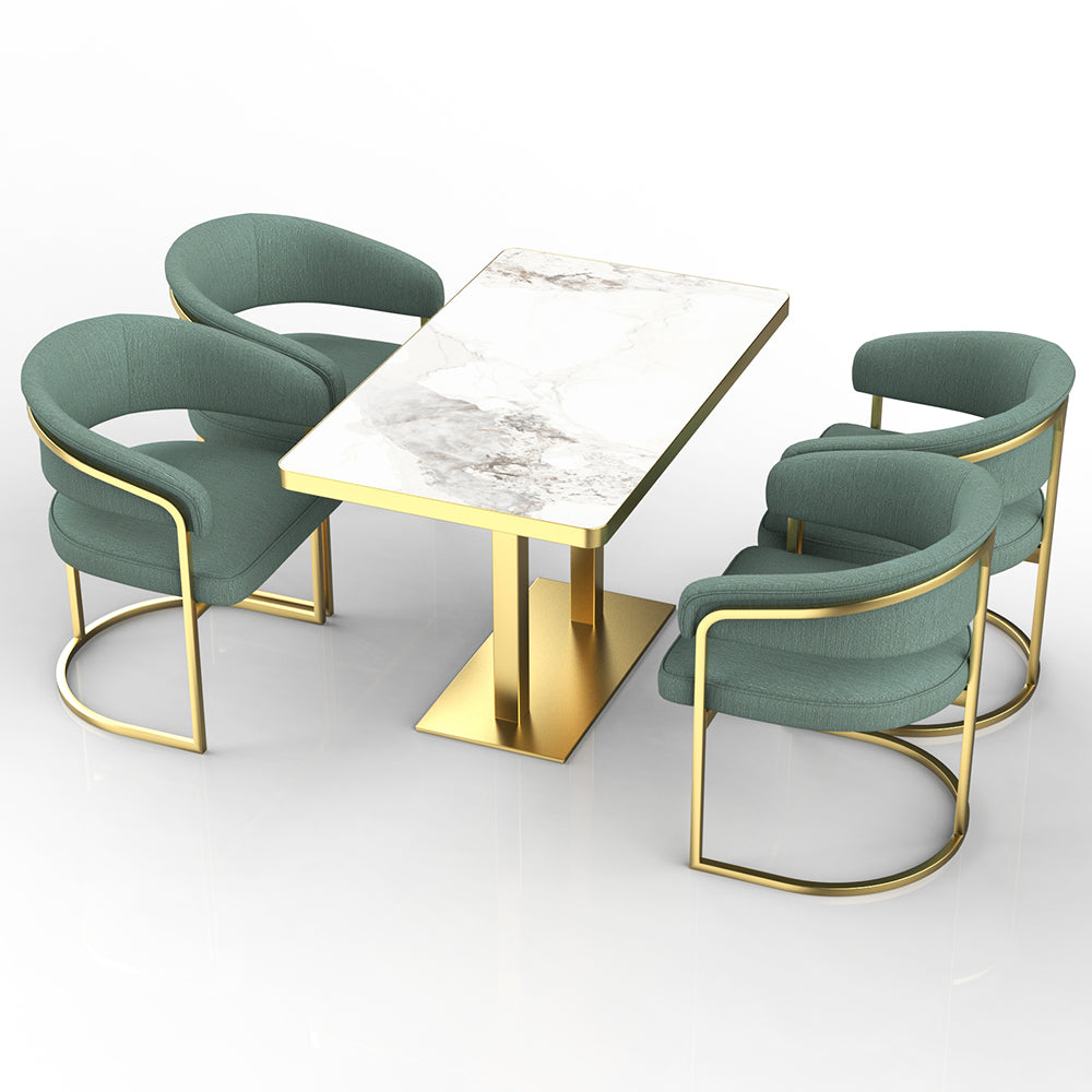 HUALIN Restaurant luxury sintered stone ceramic dining table with comfortable chair