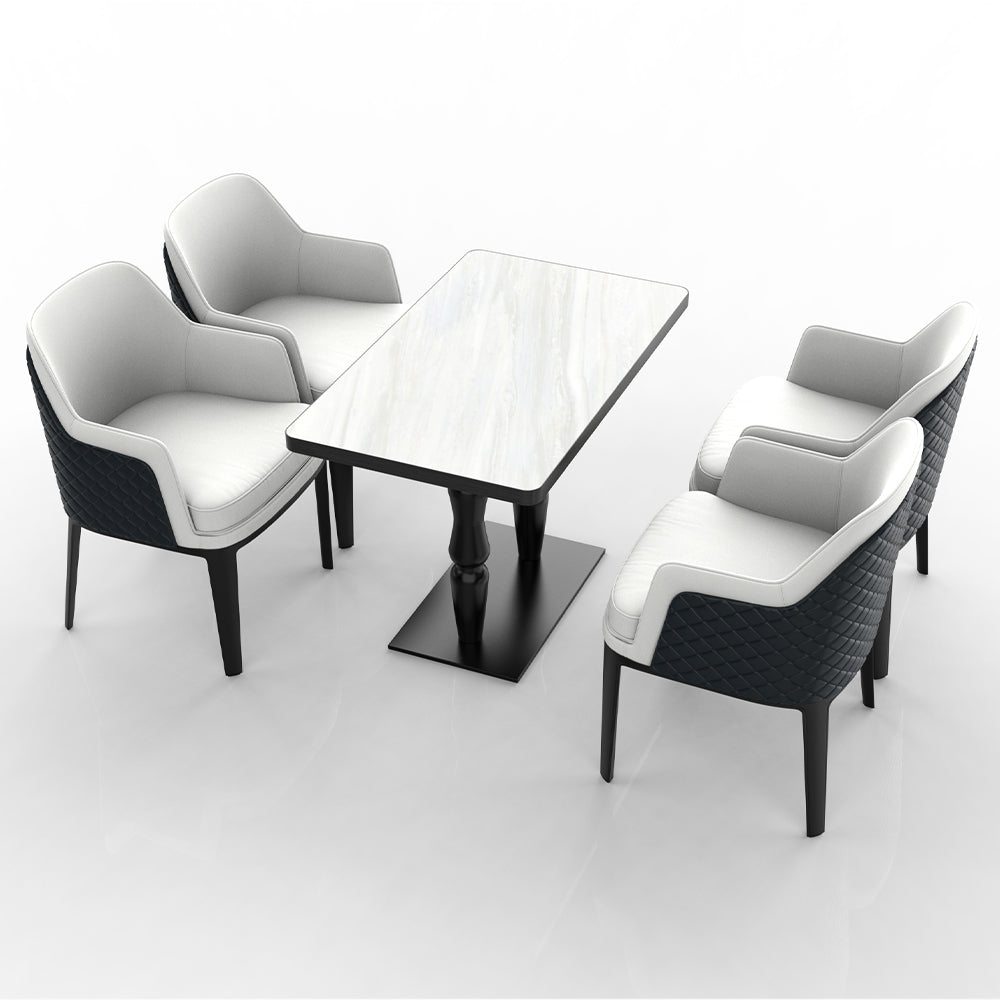 HUALIN Restaurant luxury sintered stone dining table with comfortable chairs, customizable material, color and size