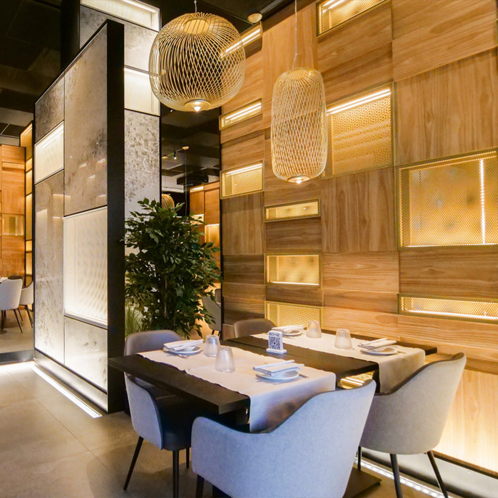 HUALIN Luxurious sintered stone dining tables, solid wood dining tables, dining chairs and comfortable booths. Customizable materials, colors and sizes
