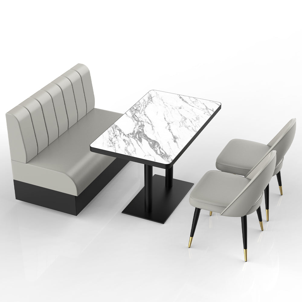 HUALIN Restaurant luxury sintered stone marble dining table chairs comfortable booths, material size color batch customization