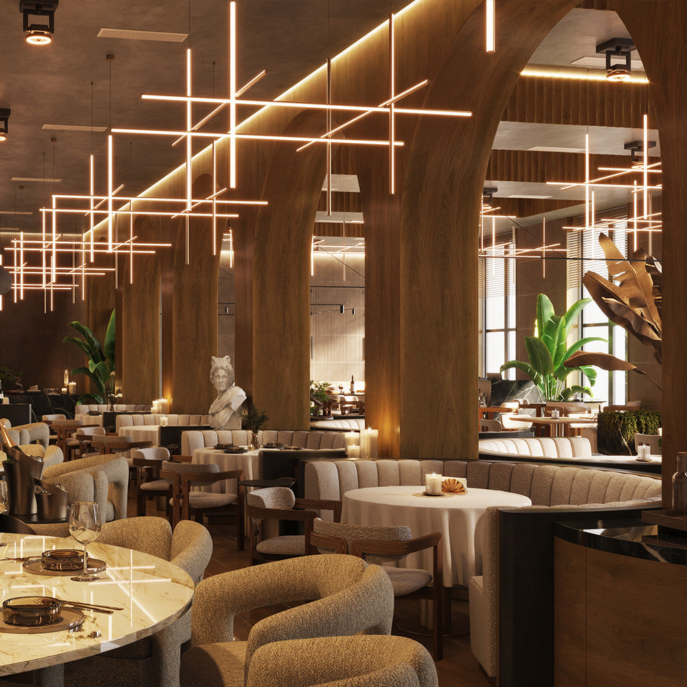 HUALIN Luxurious sintered stone dining tables, solid wood dining tables, dining chairs and comfortable booths. Customizable materials, colors and sizes