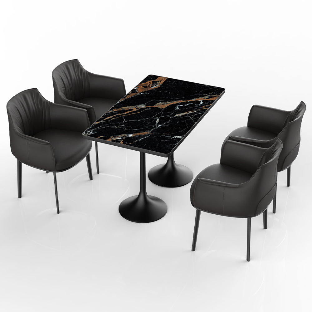 HUALIN Restaurant luxury sintered stone ceramic dining table with comfortable chair