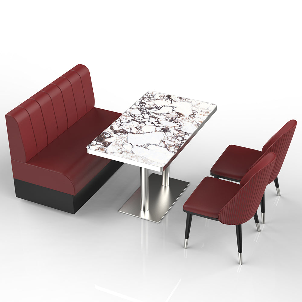 HUALIN Restaurant luxury sintered stone marble dining table chairs comfortable booths, material size color batch customization