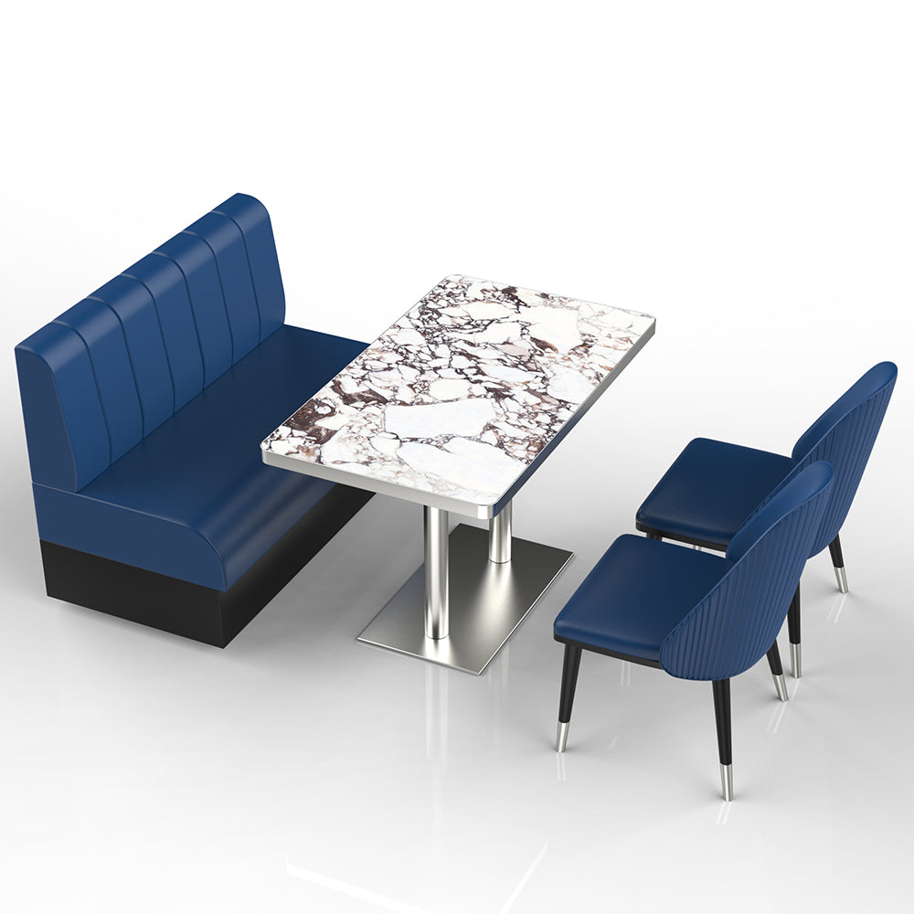 HUALIN Restaurant luxury sintered stone marble dining table chairs comfortable booths, material size color batch customization