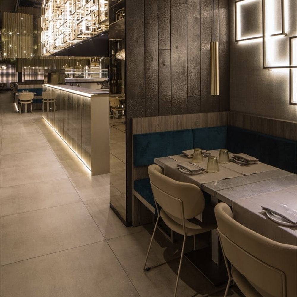 HUALIN Luxurious sintered stone dining tables, solid wood dining tables, dining chairs and comfortable booths. Customizable materials, colors and sizes