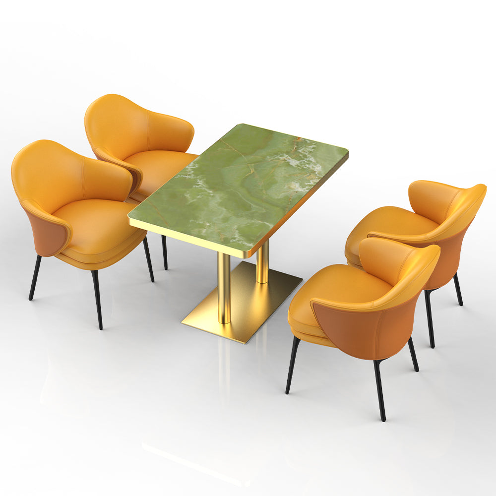 HUALIN Restaurant luxury sintered stone ceramic dining table with comfortable chair