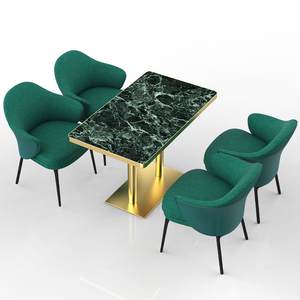 HUALIN Restaurant luxury sintered stone dining table with comfortable chairs, customizable material, color and size