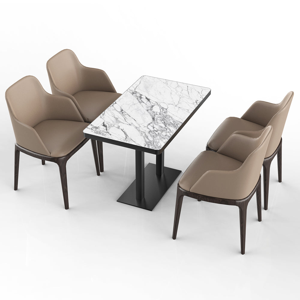 HUALIN Restaurant luxury sintered stone ceramic dining table with comfortable chair