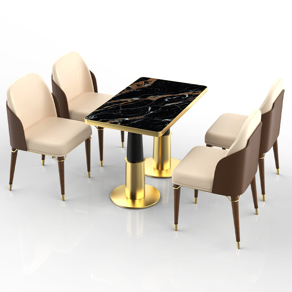 HUALIN Restaurant luxury sintered stone ceramic dining table with comfortable chair