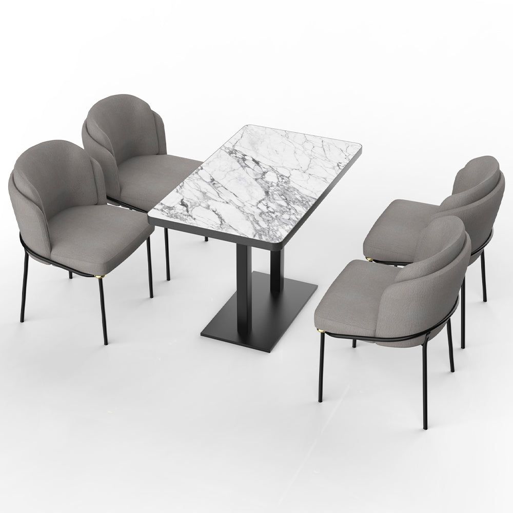 HUALIN Restaurant luxury sintered stone ceramic dining table with comfortable chair