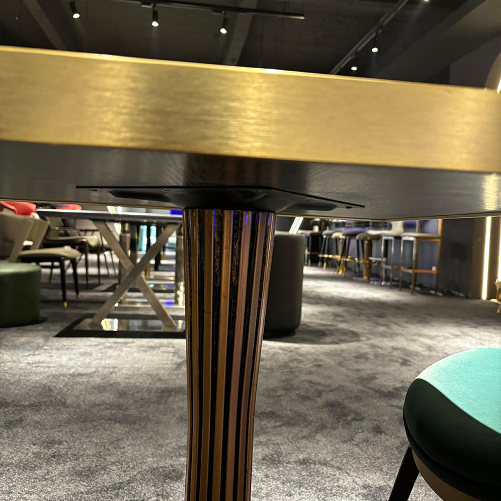 HUALIN Modern style theme restaurant luxury marble dining table with stainless steel legs, customizable size and color