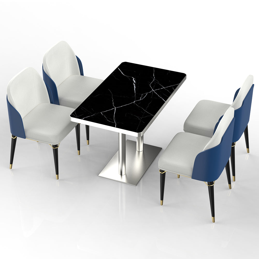 HUALIN Restaurant luxury sintered stone dining table with comfortable chairs, customizable material, color and size