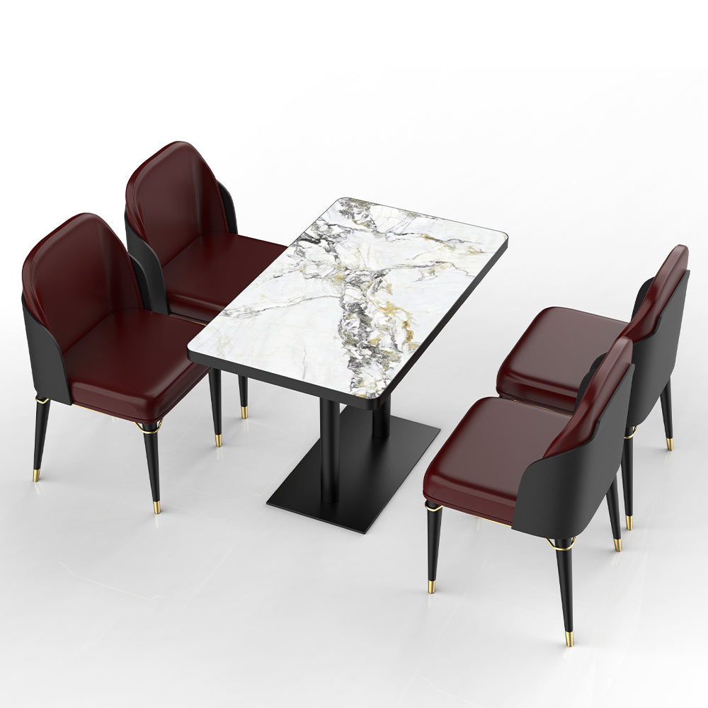 HUALIN Restaurant luxury sintered stone dining table with comfortable chairs, customizable material, color and size