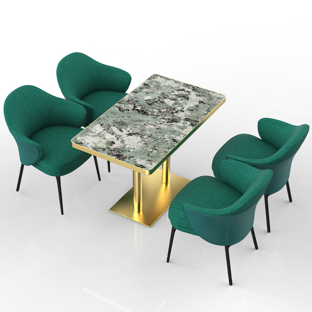 HUALIN Restaurant luxury sintered stone dining table with comfortable chairs, customizable material, color and size