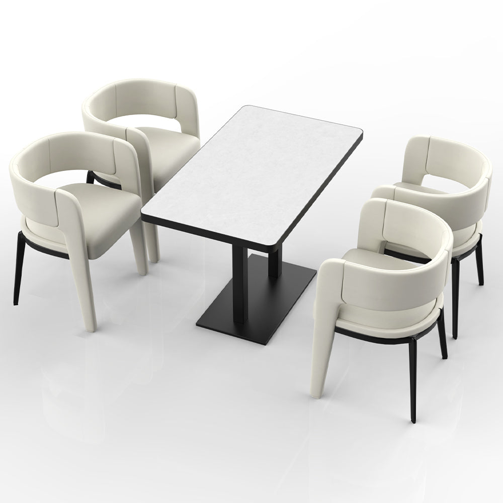 HUALIN Restaurant luxury sintered stone dining table with comfortable chairs, customizable material, color and size