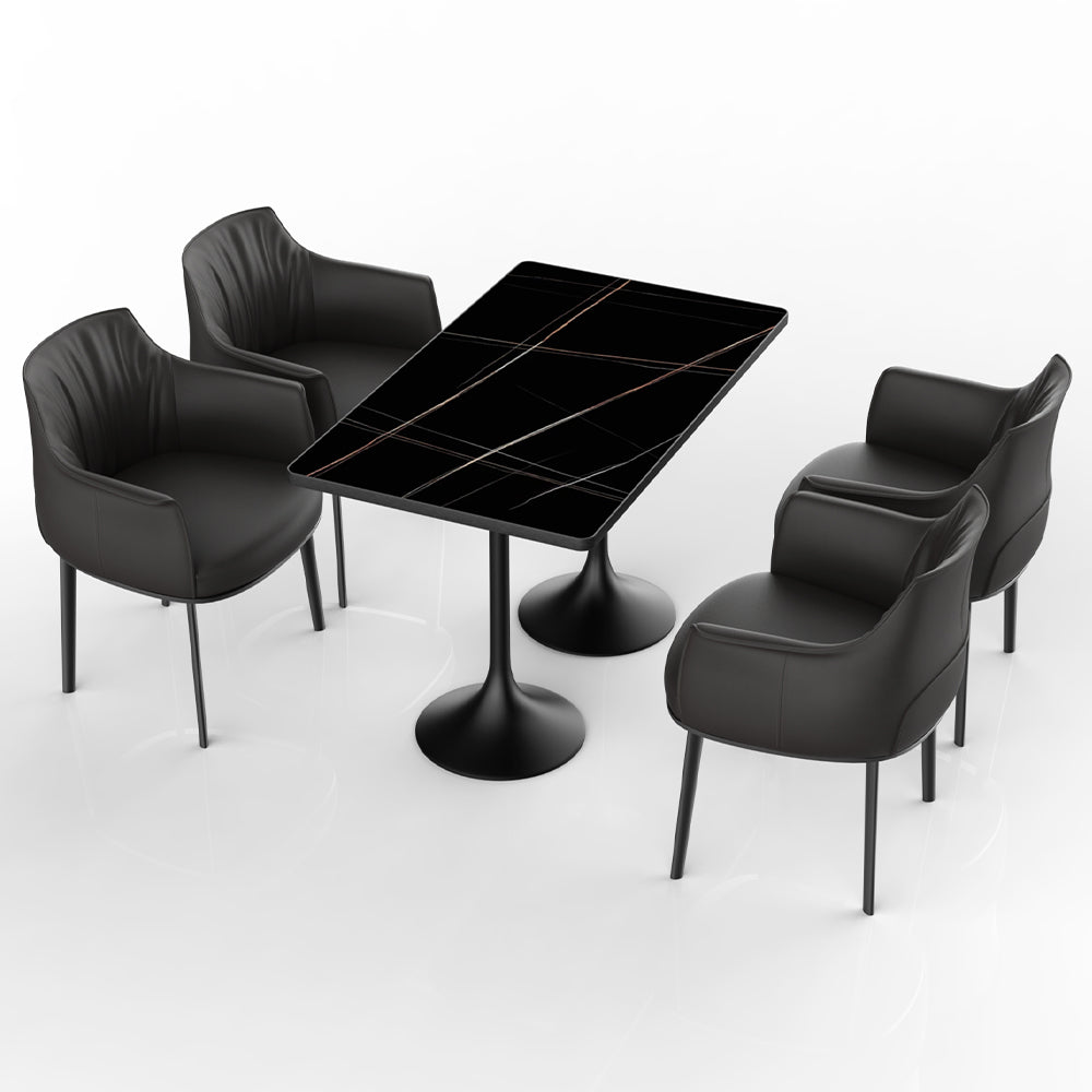 HUALIN Restaurant luxury sintered stone ceramic dining table with comfortable chair
