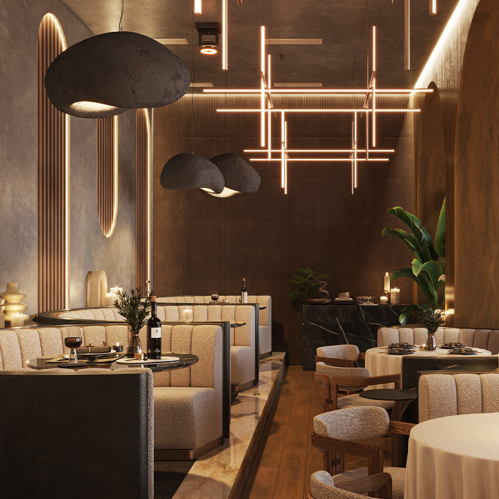 HUALIN Luxurious sintered stone dining tables, solid wood dining tables, dining chairs and comfortable booths. Customizable materials, colors and sizes