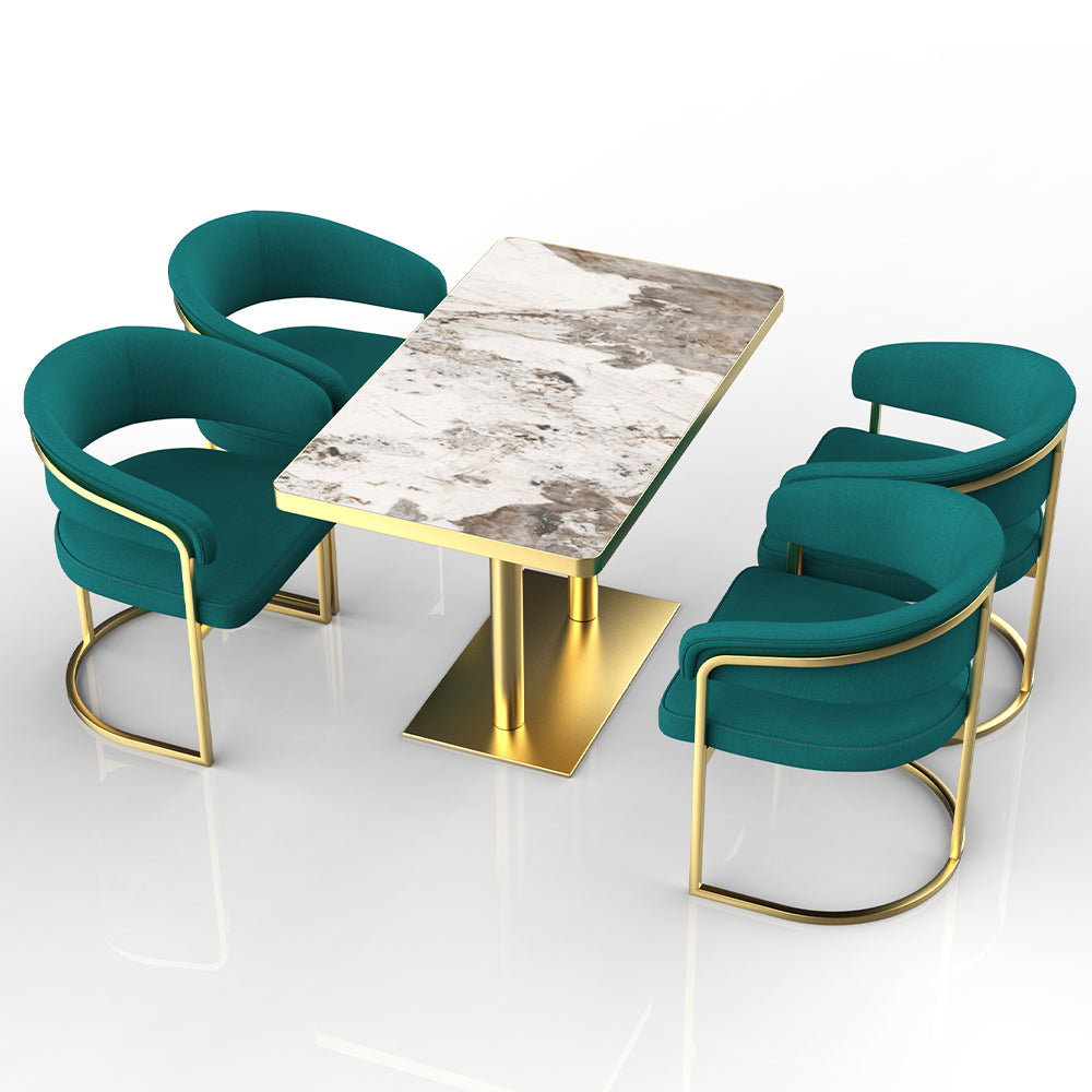 HUALIN Restaurant luxury sintered stone dining table with comfortable chairs, customizable material, color and size