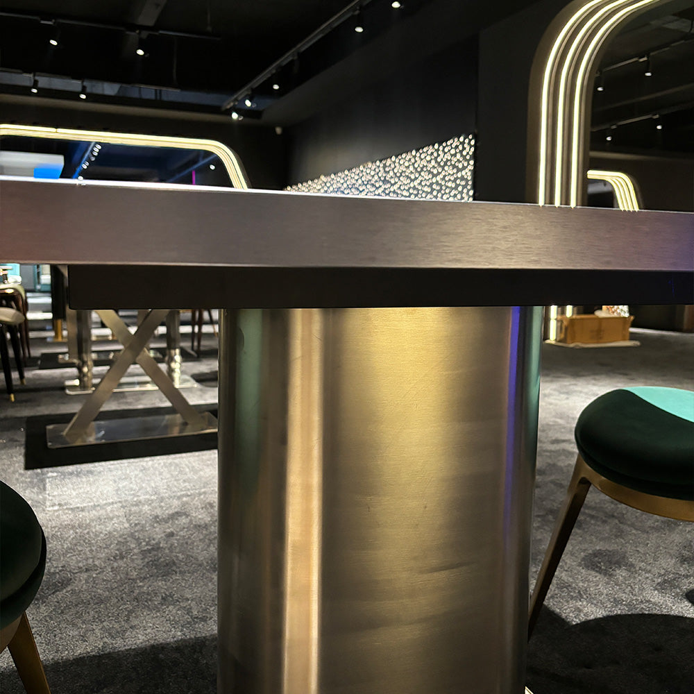 HUALIN Modern style theme restaurant luxury marble dining table with stainless steel legs, customizable size and color