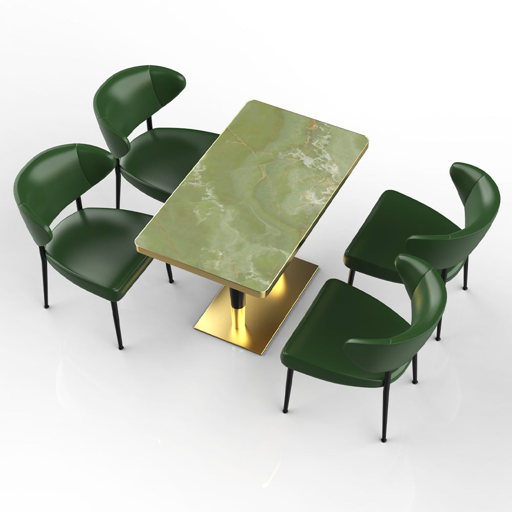 HUALIN Restaurant luxury sintered stone dining table with comfortable chairs, customizable material, color and size