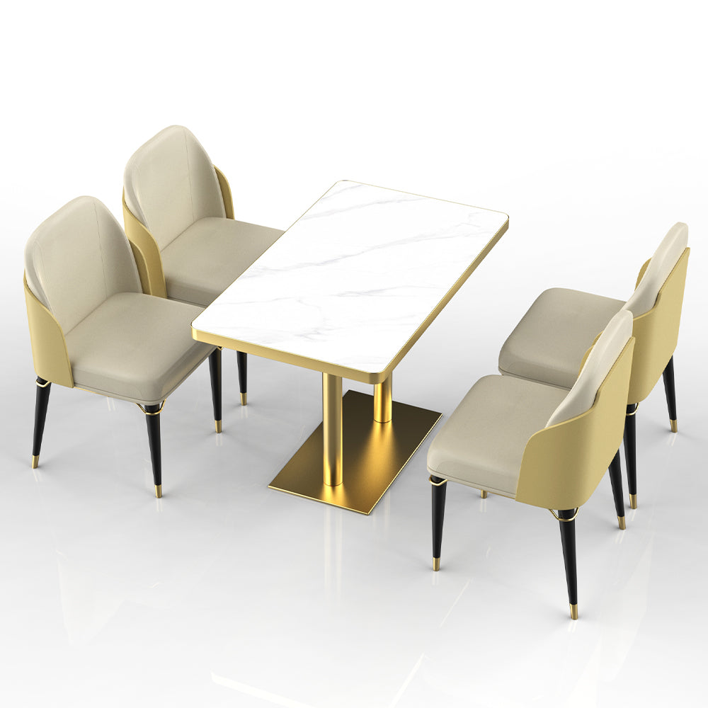 HUALIN Restaurant luxury sintered stone dining table with comfortable chairs, customizable material, color and size