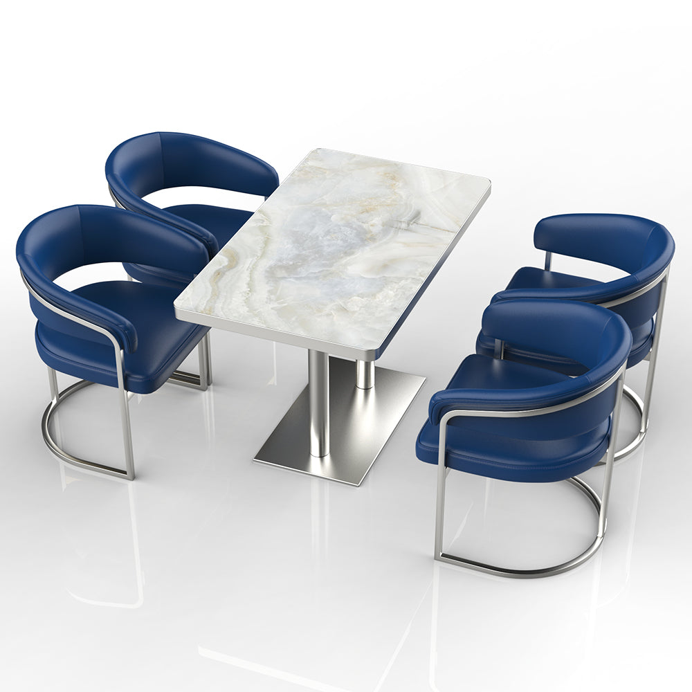 HUALIN Restaurant luxury sintered stone ceramic dining table with comfortable chair