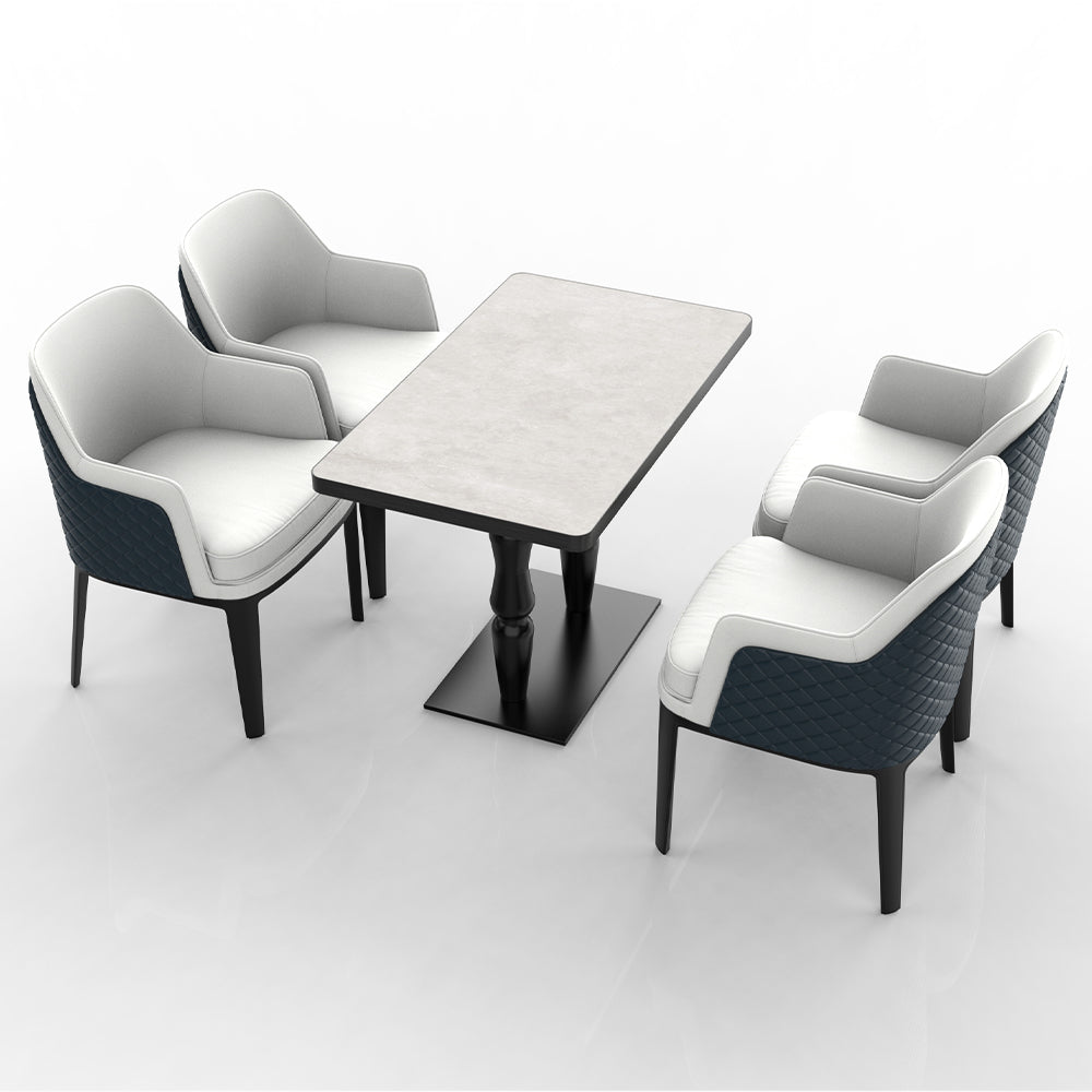 HUALIN Restaurant luxury sintered stone dining table with comfortable chairs, customizable material, color and size