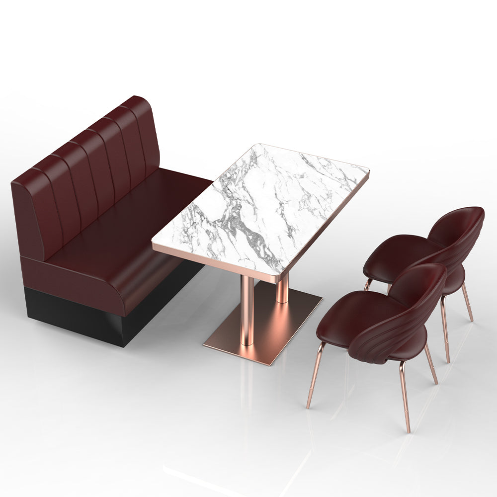 HUALIN Restaurant Luxury Sintered Stone Ceramic Dining Table And Chair Comfortable Booth