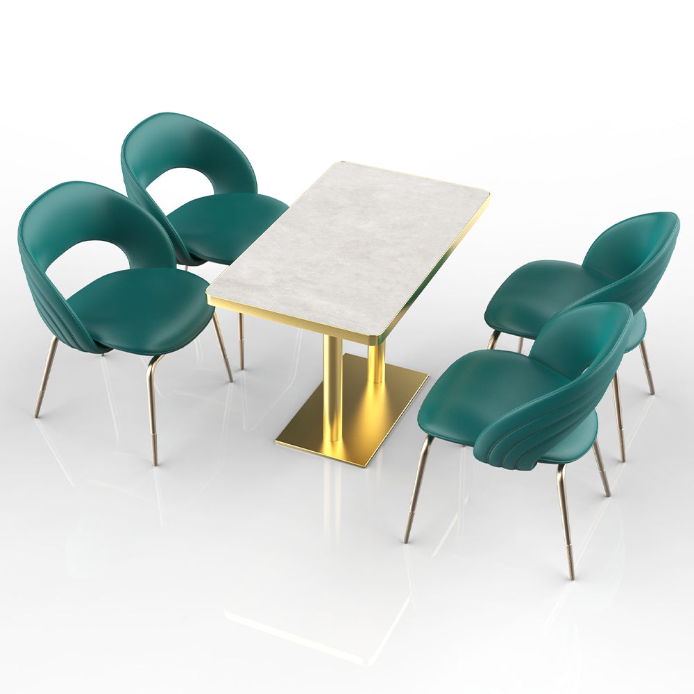 HUALIN Restaurant luxury sintered stone dining table with comfortable chairs, customizable material, color and size