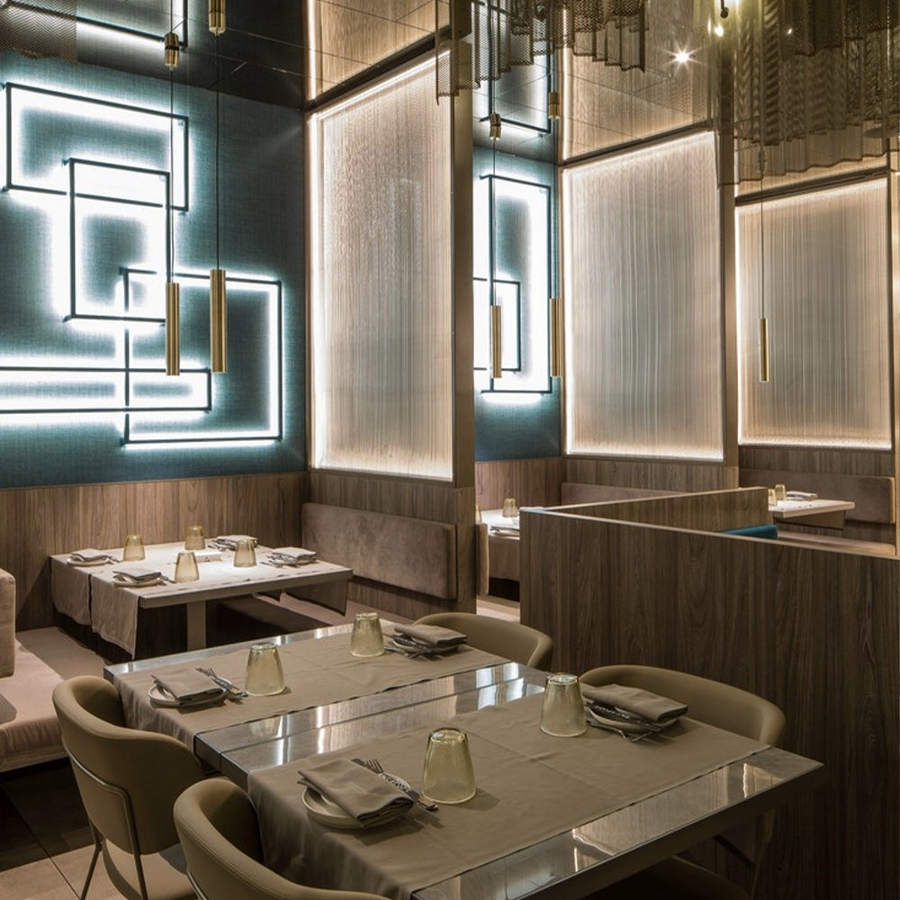 HUALIN Luxurious sintered stone dining tables, solid wood dining tables, dining chairs and comfortable booths. Customizable materials, colors and sizes