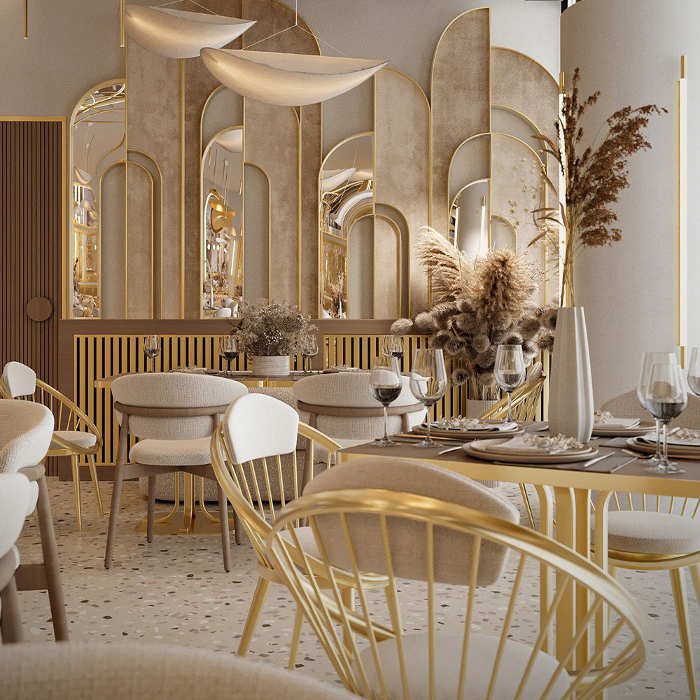HUALIN Luxurious sintered stone dining tables, solid wood dining tables, dining chairs and comfortable booths. Customizable materials, colors and sizes