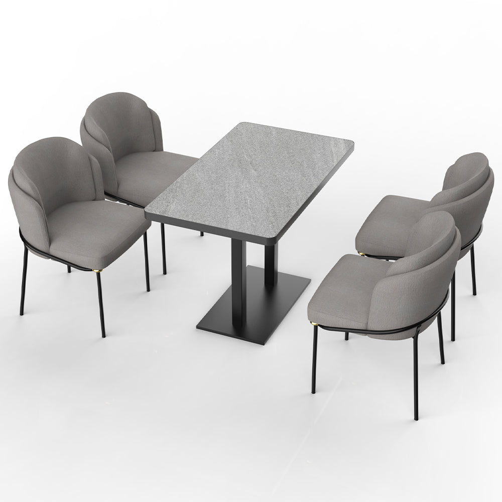 HUALIN Restaurant luxury sintered stone ceramic dining table with comfortable chair