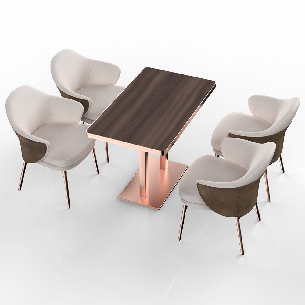 HUALIN Restaurant luxury sintered stone dining table with comfortable chairs, customizable material, color and size