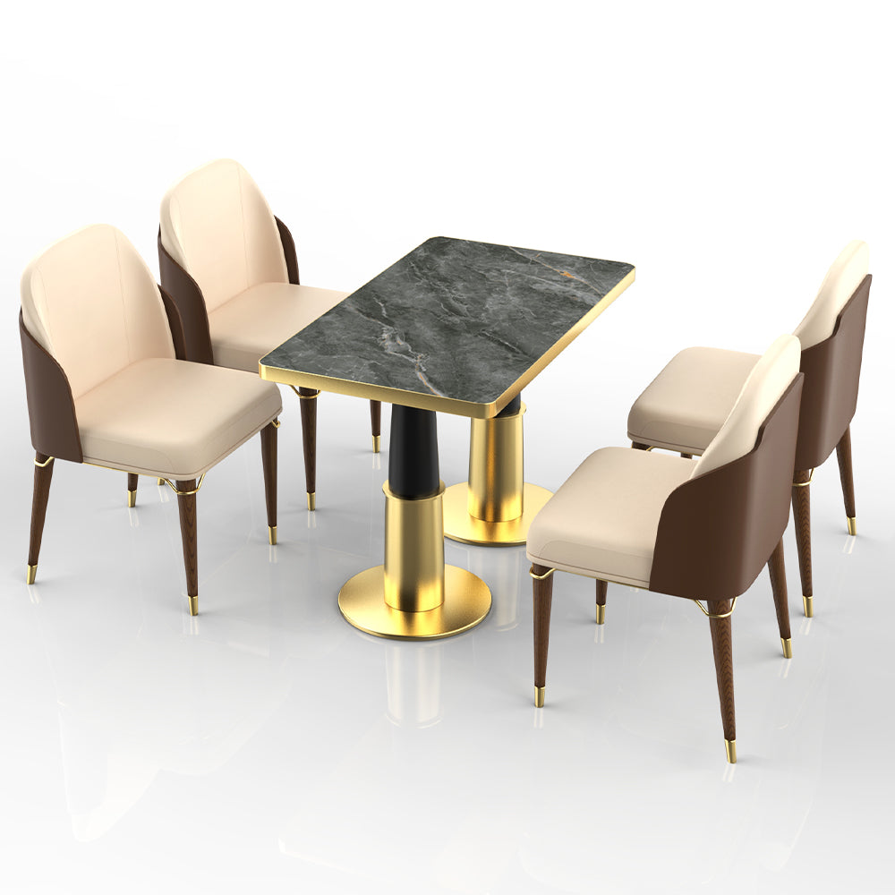 HUALIN Restaurant luxury sintered stone ceramic dining table with comfortable chair