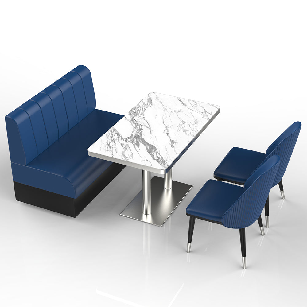 HUALIN Restaurant luxury sintered stone marble dining table chairs comfortable booths, material size color batch customization