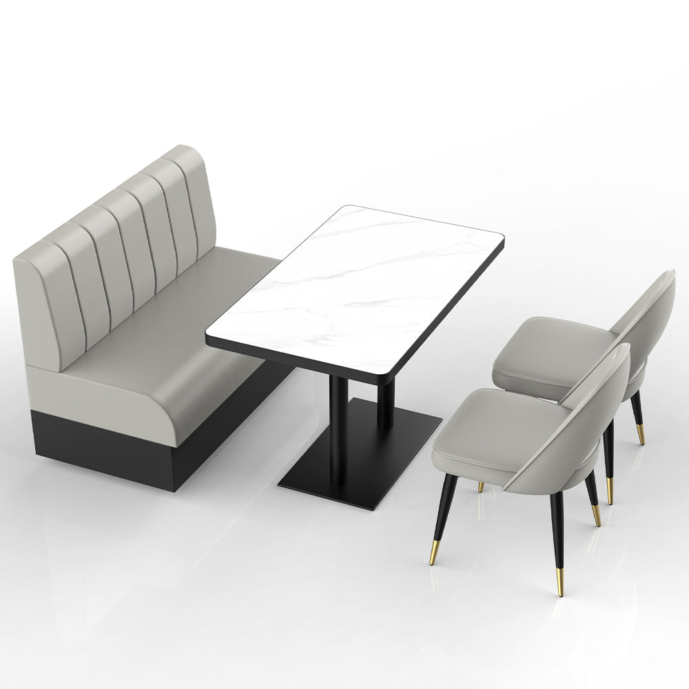HUALIN Restaurant luxury sintered stone marble dining table chairs comfortable booths, material size color batch customization