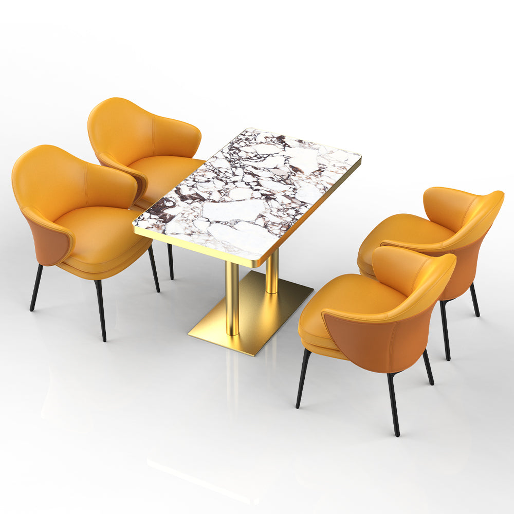 HUALIN Restaurant luxury sintered stone ceramic dining table with comfortable chair