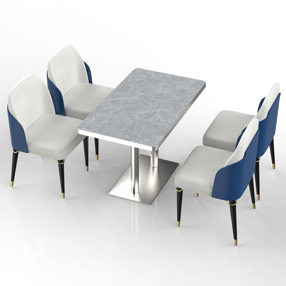 HUALIN Restaurant luxury sintered stone dining table with comfortable chairs, customizable material, color and size