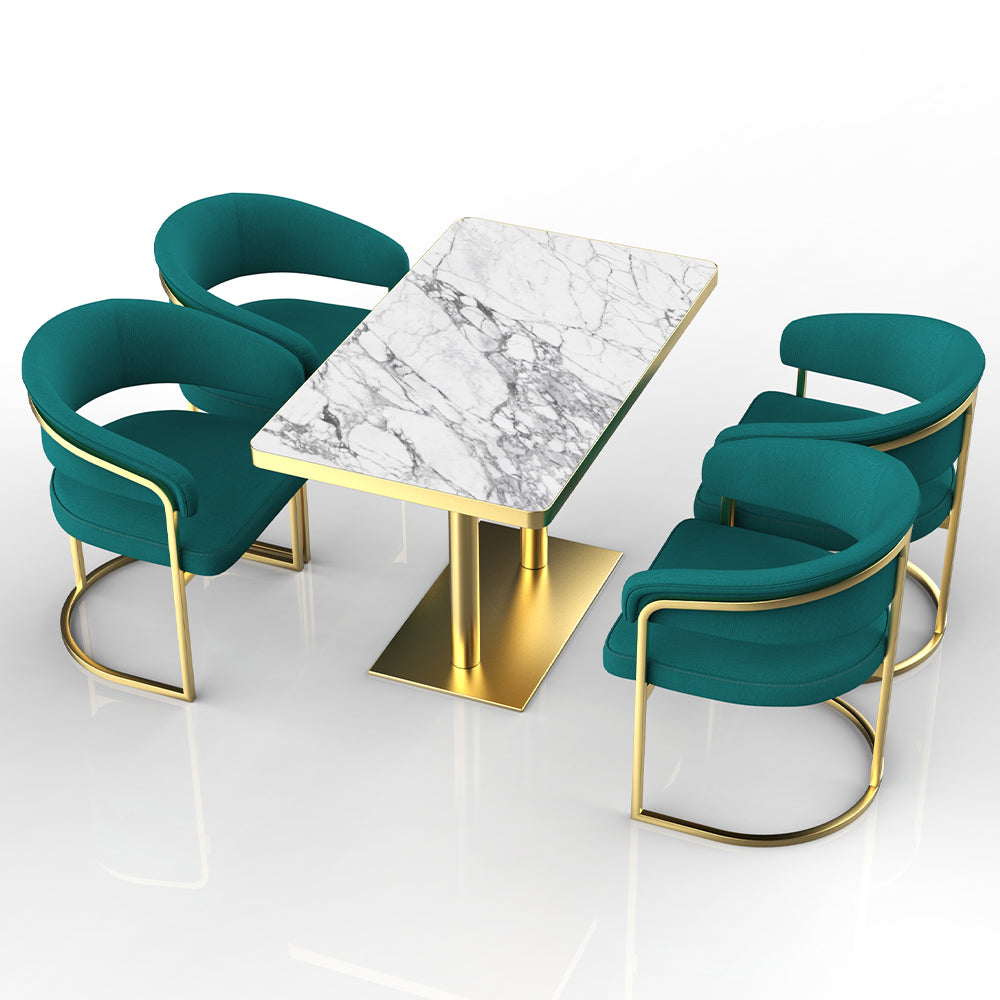 HUALIN Restaurant luxury sintered stone dining table with comfortable chairs, customizable material, color and size