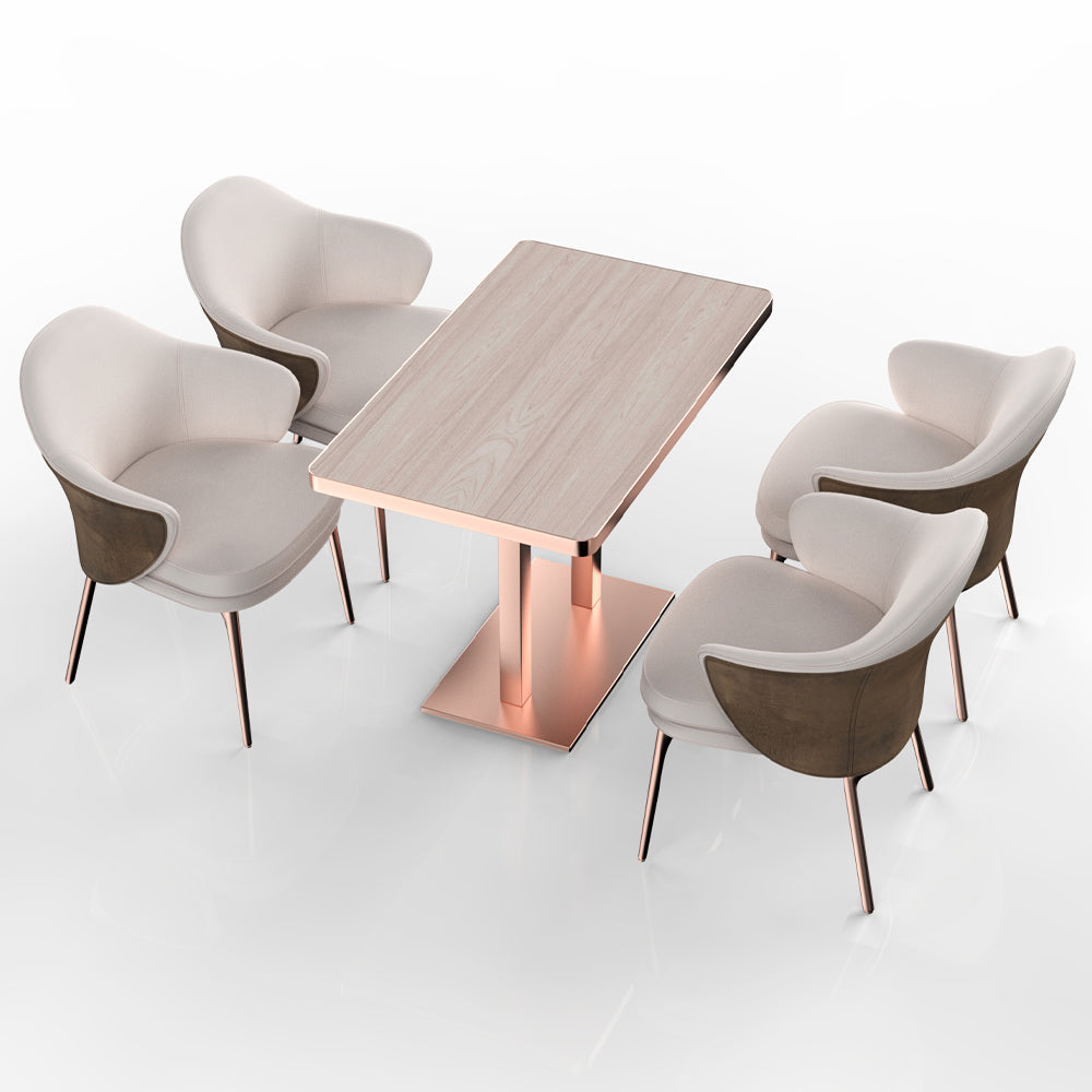 HUALIN Restaurant luxury sintered stone dining table with comfortable chairs, customizable material, color and size