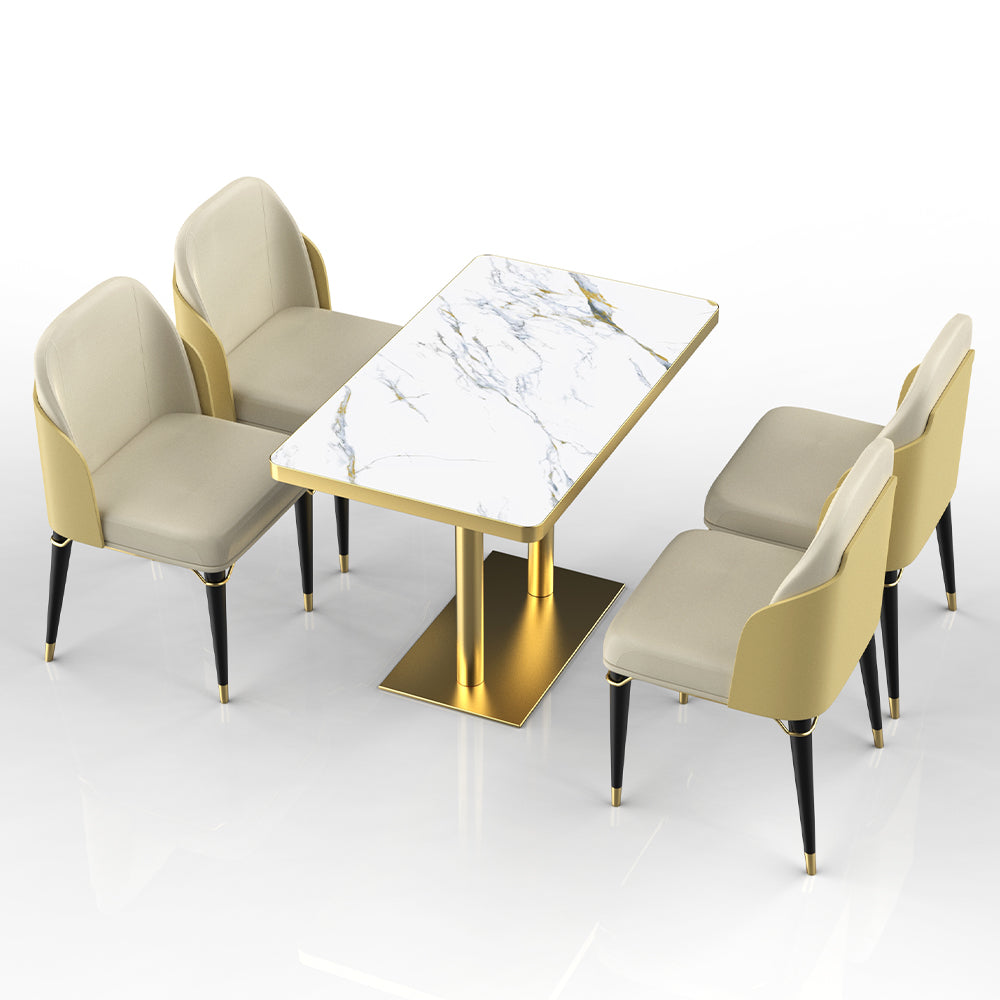 HUALIN Restaurant luxury sintered stone dining table with comfortable chairs, customizable material, color and size