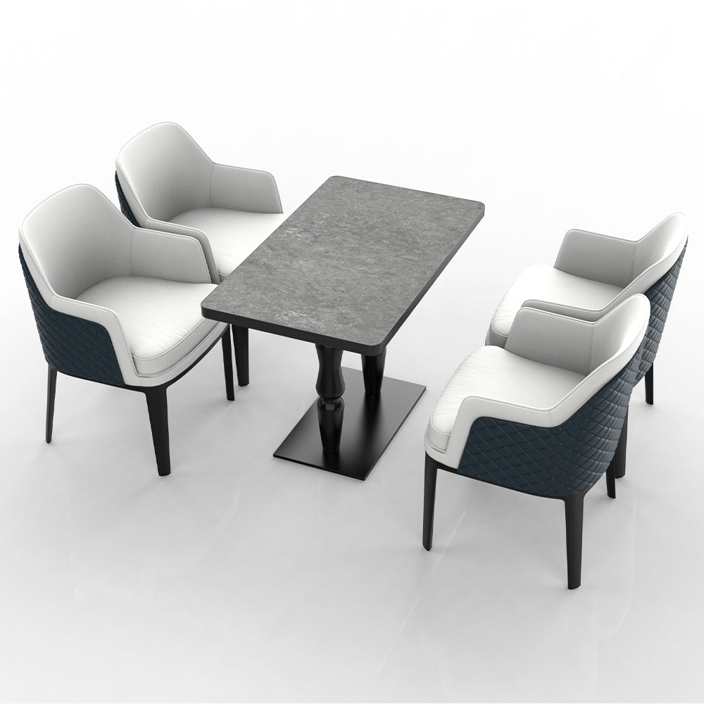 HUALIN Restaurant luxury sintered stone dining table with comfortable chairs, customizable material, color and size