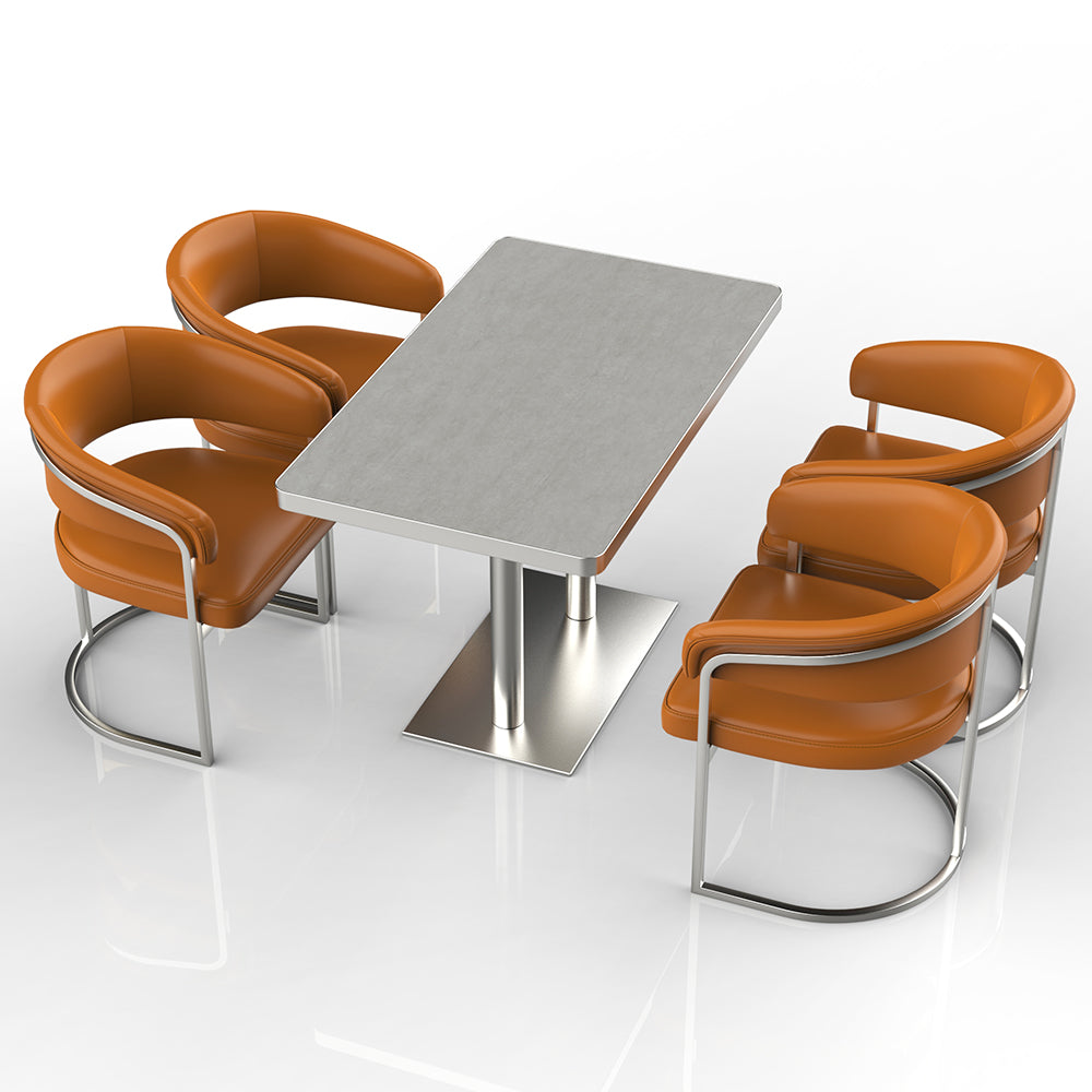 HUALIN Restaurant luxury sintered stone dining table with comfortable chairs, customizable material, color and size